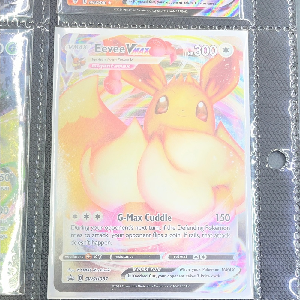 Pokemon Eevee VMAX Trading Card - Pink and Yellow